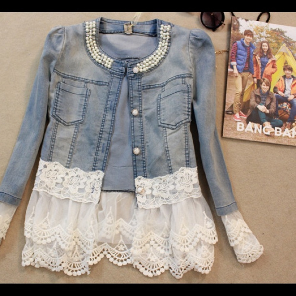 Lace jean jacket